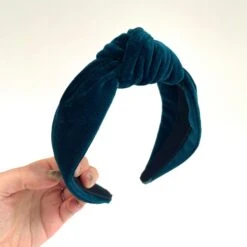 Handmade Teal Petrol Blue Velvet Luxury Hairband Headband - Knotted Turban Wide Fabric Alice Band Hair Christmas -Cheap Bags & Purses Store il fullxfull.3427588268 d305