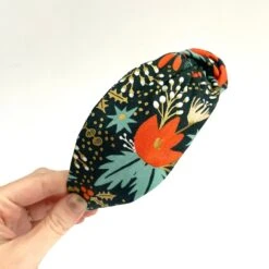 Handmade Knot Top Christmas Poinsettia Red Gold Metallic Print Hairband Headband - Knotted Turban Wide Fabric Alice Band Christmas Holly -Cheap Bags & Purses Store il fullxfull.3430240142 1qyf