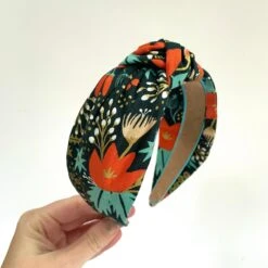 Handmade Knot Top Christmas Poinsettia Red Gold Metallic Print Hairband Headband - Knotted Turban Wide Fabric Alice Band Christmas Holly -Cheap Bags & Purses Store il fullxfull.3430240978 gmns