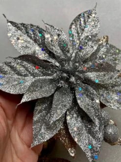 Large Silver Glitter Hair Flower/ Vintage Style Hair Flower/ Halloween Accessory/ Glitter Flower / Christmas Flower Clip 16 Large Silver Glitter Hair Flower/ Vintage Style Hair Flower/ Halloween Accessory/ Glitter Flower / Christmas Flower Clip -Cheap Bags & Purses Store il fullxfull.3443156917 g5gi