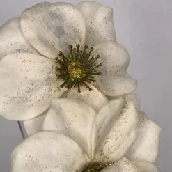 Christmas Limited Edition Cream & Gold Velveteen Hellebore Cascade Headpiece Holiday Winter Vintage Style -Cheap Bags & Purses Store il fullxfull.3452697998 d99u