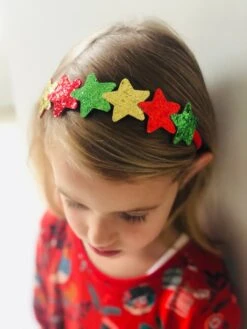 Handmade Star Glitter Headband. Gift, Party, Statement, Flower Girl, Rainbow, Christmas, Stocking Filler, Christmas Eve Box