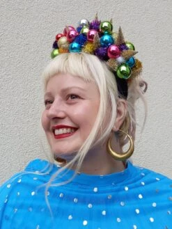 Glitter Bauble Christmas Headdress, Xmas Headwear, Encrusted With Gold, Green, Pink, Blue Glitter Baubles - Bridal, Folklore, Festival 10 Glitter Bauble Christmas Headdress, Xmas Headwear, Encrusted With Gold, Green, Pink, Blue Glitter Baubles - Bridal, Folklore, Festival -Cheap Bags & Purses Store il fullxfull.3468529747 dzka