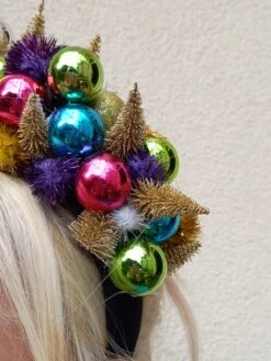 Glitter Bauble Christmas Headdress, Xmas Headwear, Encrusted With Gold, Green, Pink, Blue Glitter Baubles - Bridal, Folklore, Festival 12 Glitter Bauble Christmas Headdress, Xmas Headwear, Encrusted With Gold, Green, Pink, Blue Glitter Baubles - Bridal, Folklore, Festival -Cheap Bags & Purses Store il fullxfull.3468529761 7k1p