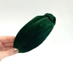 Handmade Deep Forest Green Velvet Luxury Hairband Headband - Knotted Turban Wide Fabric Alice Band Hair Christmas -Cheap Bags & Purses Store il fullxfull.3475248911 3hhj