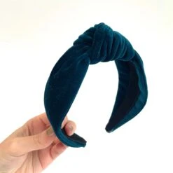 Handmade Teal Petrol Blue Velvet Luxury Hairband Headband - Knotted Turban Wide Fabric Alice Band Hair Christmas -Cheap Bags & Purses Store il fullxfull.3475261979 gkzf