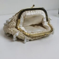 Cream White Crochet Beads Bag, 1960s Italian Evening Bag, Round Crochet Evening Bag, White Beaded Wrist Bag, Vintage Christmas Present, 18 Cream White Crochet Beads Bag, 1960s Italian Evening Bag, Round Crochet Evening Bag, White Beaded Wrist Bag, Vintage Christmas Present, -Cheap Bags & Purses Store il fullxfull.3502336390 abpu