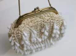 Cream White Crochet Beads Bag, 1960s Italian Evening Bag, Round Crochet Evening Bag, White Beaded Wrist Bag, Vintage Christmas Present, 16 Cream White Crochet Beads Bag, 1960s Italian Evening Bag, Round Crochet Evening Bag, White Beaded Wrist Bag, Vintage Christmas Present, -Cheap Bags & Purses Store il fullxfull.3502336394 l31x