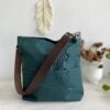 Women Casual Tote Bag , Hobo Shoulder Bag, Canvas Tote Bag With Leather Strap, Canvas Bucket Bag With Pocket And Zipper - Christmas Green -Cheap Bags & Purses Store il fullxfull.3529073561 ked2