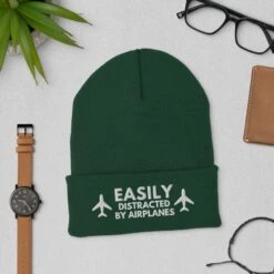 Easily Distracted By Airplanes Cuffed Beanie Hat, Airplane Lover Gift, Birthday Christmas Dad Gift Him Aviation Pilot Hat, Gift For Dad Him -Cheap Bags & Purses Store il fullxfull.3530991636 j7oj