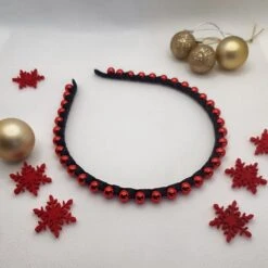 Christmas Hairband, Pearl Headband, Beaded Headband, Colourful Hairband, Christmas Stocking Filler For Girls, Skinny Alice Band,