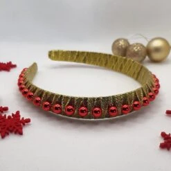 Christmas Headband, Red Festive Hairband, Silver Alice Band, Gold Pearl Garland, Xmas Tinsel, Sparkly Ribbon Bow -Cheap Bags & Purses Store il fullxfull.3538902167 facx