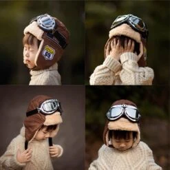 Aviator Hat, Pilot Hat, Vintage Plane Prop, Baby Photo Prop, Airplane, Baby Shower Gift Christmas Gift Baby Boy Coming Home Outfit -Cheap Bags & Purses Store il fullxfull.3557476925 2qt2