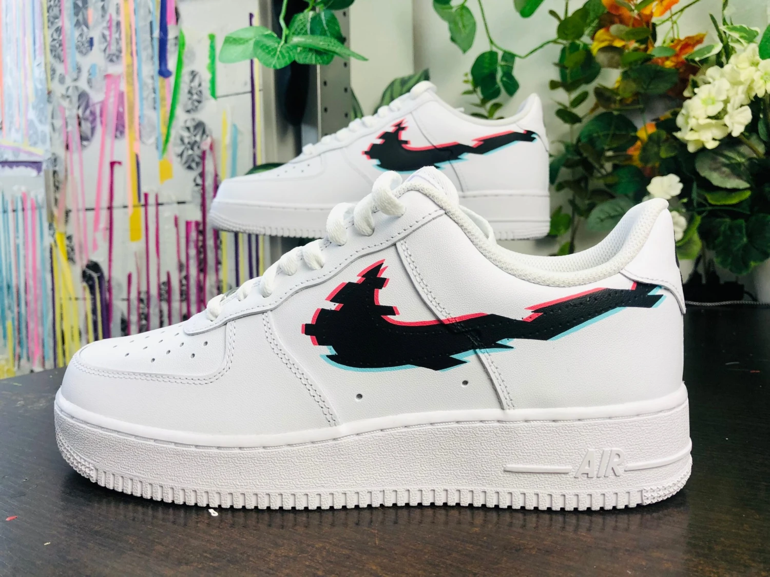 Air Force 1 Glitch Effect Custom Sneaker, Ideal Gift For Christmas, Birthday 4 Air Force 1 Glitch Effect Custom Sneaker, Ideal Gift For Christmas, Birthday - Image 2