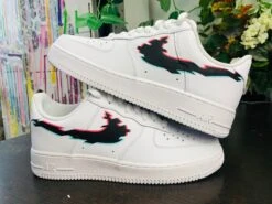 Air Force 1 Glitch Effect Custom Sneaker, Ideal Gift For Christmas, Birthday