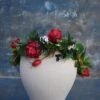 Red Flower Crown Floral Headpiece Christmas Headband Bridal Crown Winter Wedding Hair Piece -Cheap Bags & Purses Store il fullxfull.3706158737 lfrj