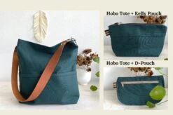 Women Casual Tote Bag , Hobo Shoulder Bag, Canvas Tote Bag With Leather Strap, Canvas Bucket Bag With Pocket And Zipper - Christmas Green -Cheap Bags & Purses Store il fullxfull.3842042191 5fw4