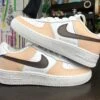Beige Air Force 1 One Custom Sneaker For Women And Children, Ideal Gift, Her, To Offer, Birthday, Christmas