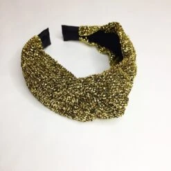 Gold Sparkly Knot Headband, Ladies Headband, Gold Glitz Headband, Party Headband, Tinsel Headband, Christmas Headband, Wedding Headband