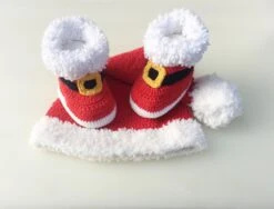 Baby Christmas Hat Boots, Baby Santa Set Hat Shoes