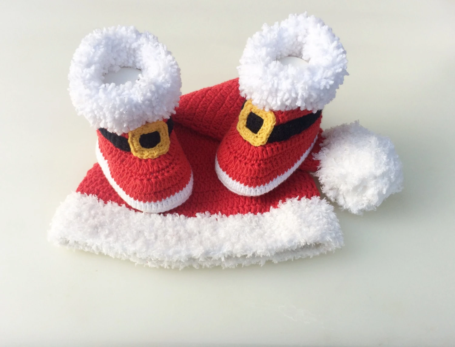 Baby Christmas Hat Boots, Baby Santa Set Hat Shoes 3 Baby Christmas Hat Boots, Baby Santa Set Hat Shoes