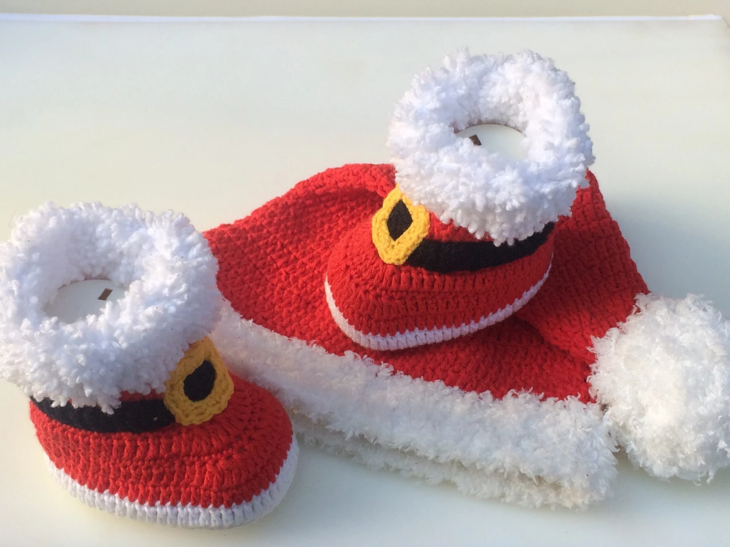Baby Christmas Hat Boots, Baby Santa Set Hat Shoes 5 Baby Christmas Hat Boots, Baby Santa Set Hat Shoes - Image 3