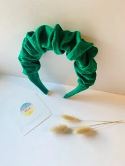 Emerald Green Velvet Ruffle Scrunchie Ruched Headband, Green Gathered Crown Hairband, Special Event Party, Wedding, Christmas Gift, Uk Made -Cheap Bags & Purses Store il fullxfull.4114605542 1sdr