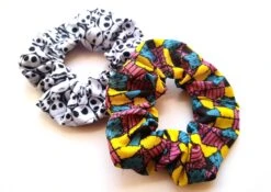 Nightmare Befor Christmas Hair Accessoires, Scrunchies, Jack Skellington Scrunchie, Jack And Sally, Nightmare Before Christmas Scrunchies