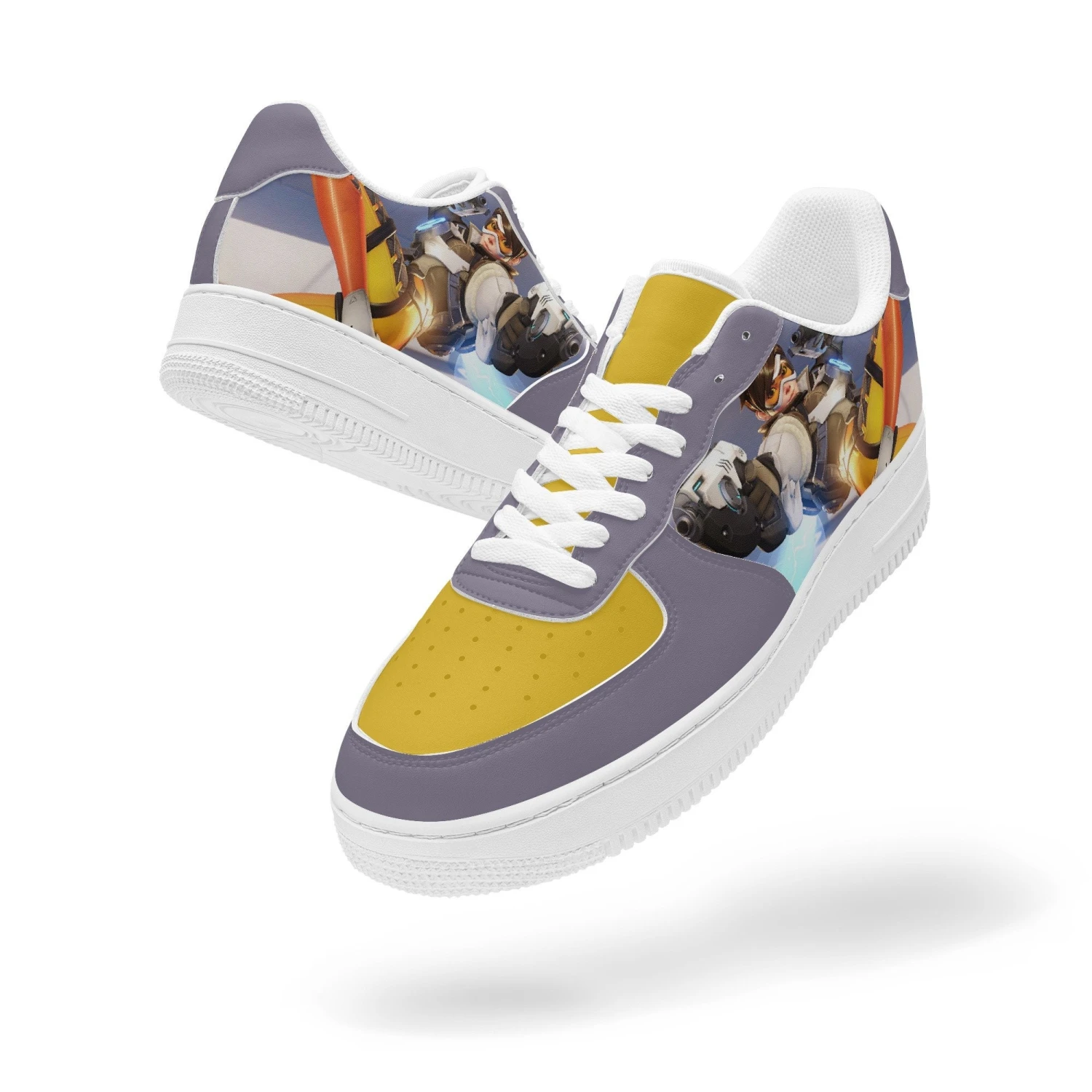 Overwatch Tracer Shoes, Sneakers, Leather Low Tops For Men, Women, Kids, Unisex Birthday Gift, Not Af1, Christmas 5 Overwatch Tracer Shoes, Sneakers, Leather Low Tops For Men, Women, Kids, Unisex Birthday Gift, Not Af1, Christmas - Image 3