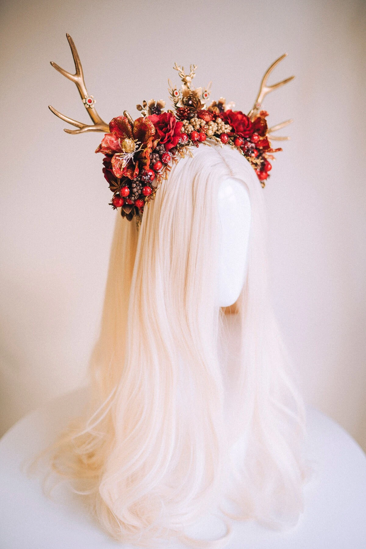 Reindeer Headband, Xmas Party, Christmas Flower Crown, Halo Headpiece, Merry Christmas, Christmas Headband, Antlers Crown, Deer Flower Crown 9 Reindeer Headband, Xmas Party, Christmas Flower Crown, Halo Headpiece, Merry Christmas, Christmas Headband, Antlers Crown, Deer Flower Crown - Image 7