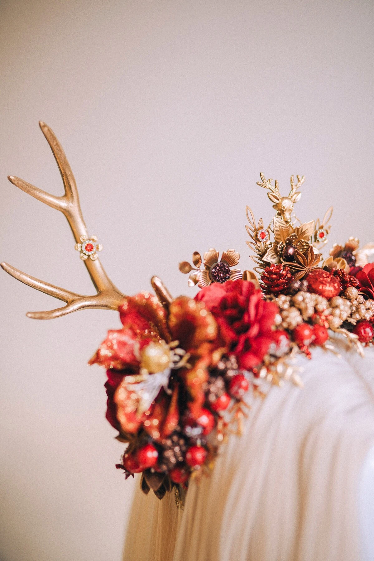 Reindeer Headband, Xmas Party, Christmas Flower Crown, Halo Headpiece, Merry Christmas, Christmas Headband, Antlers Crown, Deer Flower Crown 5 Reindeer Headband, Xmas Party, Christmas Flower Crown, Halo Headpiece, Merry Christmas, Christmas Headband, Antlers Crown, Deer Flower Crown - Image 3