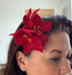Triple Poinsettia Christmas Hair Clip