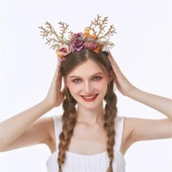 Reindeer Flower Headband, Garland Wreath Tiara, Christmas Easter Holiday Decor For Women, Beautiful Jewellery -Cheap Bags & Purses Store il fullxfull.4294956997 6fx8
