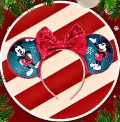 Christmas Mickey Mouse Inspired Ears, Holiday Mouse Ears, Christmas Minnie Ears, Christmas Mickey Ears, Mickeys Very Merry Ears -Cheap Bags & Purses Store il fullxfull.4298625980 ehm6