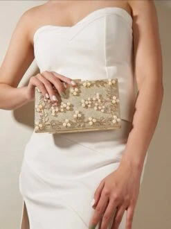 Rhinestone/ Pearl Design Clutch Bag/ Evening Bag/ Bridal/ Wedding/ Anniversary/ Engagement/ Birthday/ Party/ Gift/ Formal Event/ Christmas