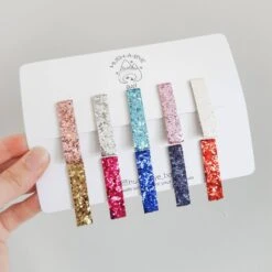 Glitter Hair Clips, Fringe Clips, Toddler Hair Clips, Baby Hair Clips, Sparkly Hair Clips, Hair Clip Set, Party Hair Clips, Christmas Gift