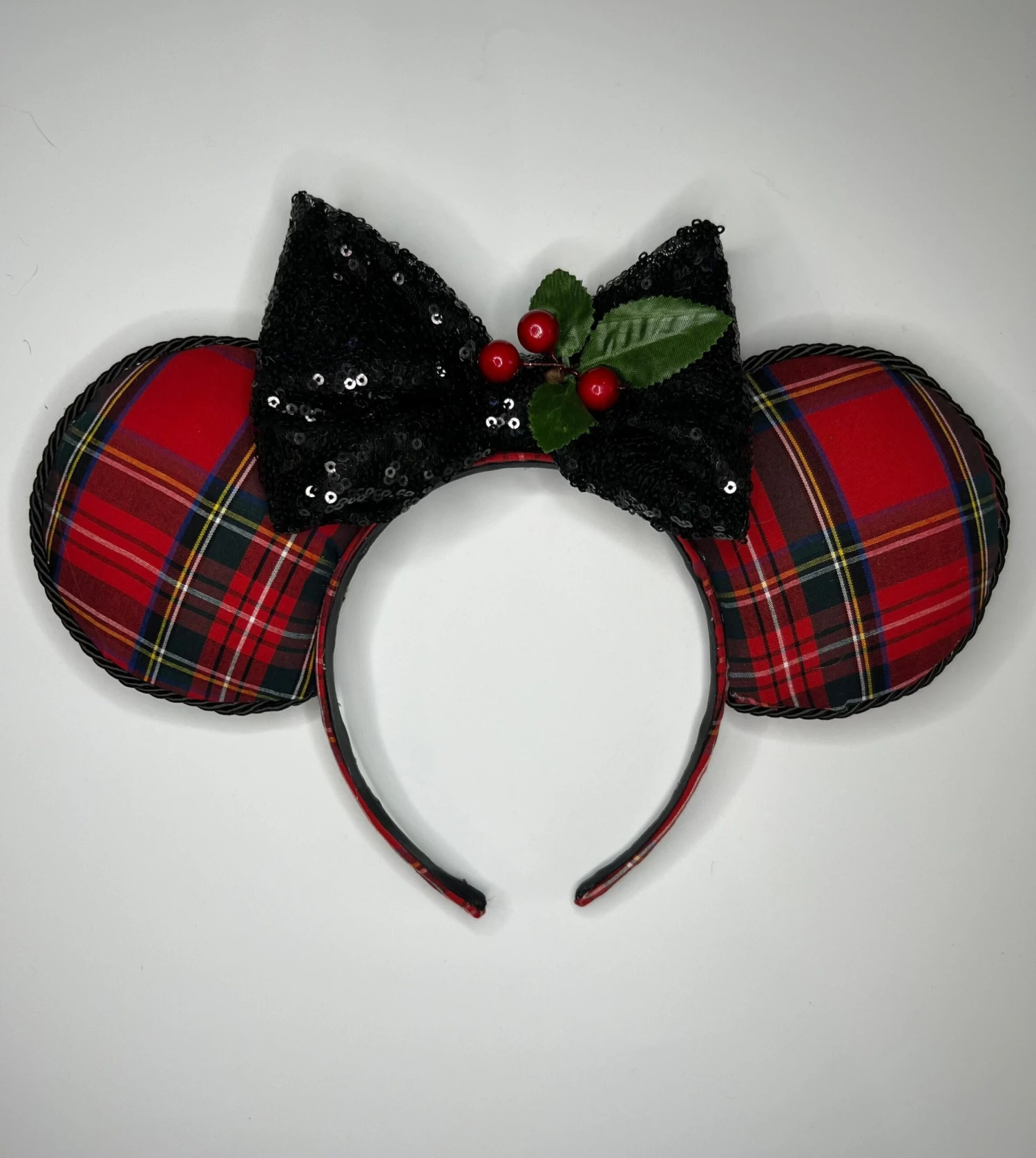 Christmas Tartan And Sequin Mouse Ears 3 Christmas Tartan And Sequin Mouse Ears
