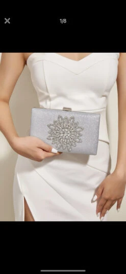 Silver/ Gold Rhinestone Evening Bag/ Clutch/ Wedding/ Bridal/ Anniversary/ Party/ Birthday/ Night Out/ Date Night/ Christmas