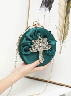 Circle Rhinestone Clutch Bag/ Box Bag/ Evening Bag/ Bridal/ Wedding/ Party/ Anniversary/ Engagement/ Birthday/ Formal Event/ Christmas -Cheap Bags & Purses Store il fullxfull.4323368296 j3kj