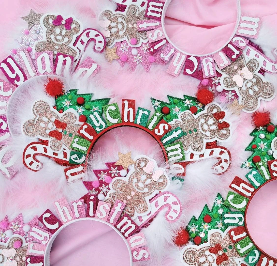 Deluxe Gingerbread Mickey Ears - Christmas Ears - Christmas Tree Headband Xmas Minnie Mouse Ears - DLP WDW Park Ears By Luby And Lola 10 Deluxe Gingerbread Mickey Ears - Christmas Ears - Christmas Tree Headband Xmas Minnie Mouse Ears - DLP WDW Park Ears By Luby And Lola - Image 8