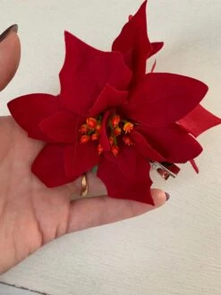 Triple Poinsettia Christmas Hair Clip -Cheap Bags & Purses Store il fullxfull.4341827891 1r4e