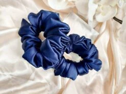 Afina Navy Satin Scrunchie, Scrunchie Hair Tie, Satin, Satin Scrunchie, Christmas Collection Scrunchies, Handmade Scrunchy, Gift Set For Her -Cheap Bags & Purses Store il fullxfull.4344826304 br9g