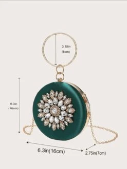 Circle Rhinestone Clutch Bag/ Box Bag/ Evening Bag/ Bridal/ Wedding/ Party/ Anniversary/ Engagement/ Birthday/ Formal Event/ Christmas -Cheap Bags & Purses Store il fullxfull.4346636411 7lyt