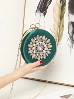 Circle Rhinestone Clutch Bag/ Box Bag/ Evening Bag/ Bridal/ Wedding/ Party/ Anniversary/ Engagement/ Birthday/ Formal Event/ Christmas -Cheap Bags & Purses Store il fullxfull.4346636525 svdk