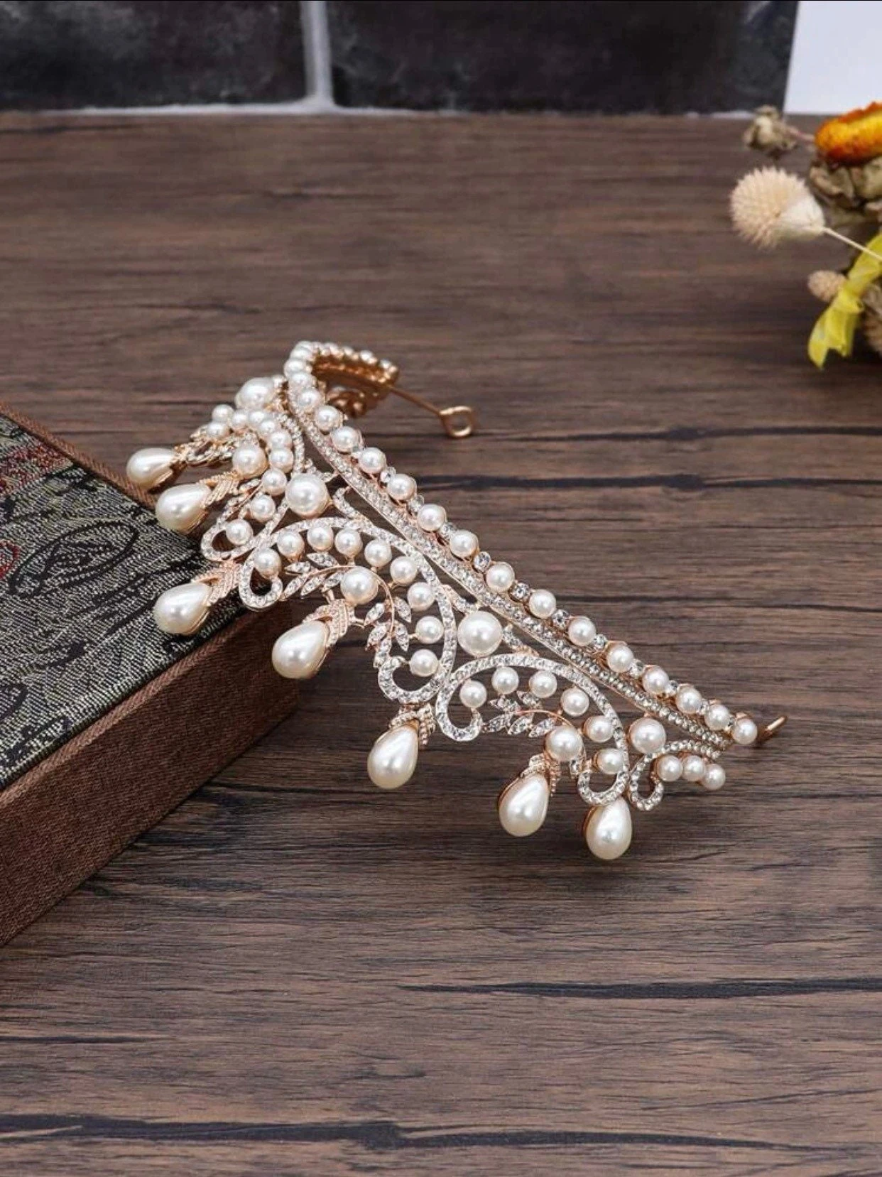 Bridal Rhinestone Pearl Tiara/ Bridal/ Wedding/ Engagement/ Anniversary/ Birthday/ Party/ Gift/ Christmas/ Valentines/ Formal Event/ Prom 7 Bridal Rhinestone Pearl Tiara/ Bridal/ Wedding/ Engagement/ Anniversary/ Birthday/ Party/ Gift/ Christmas/ Valentines/ Formal Event/ Prom - Image 5