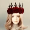 Red Rose Flower Wreath Crown, Gothic Princess Floral Tiara, Christmas Party Festival Floral Fascinator, Bohemian Wedding Garland Headpiece 2 Red Rose Flower Wreath Crown, Gothic Princess Floral Tiara, Christmas Party Festival Floral Fascinator, Bohemian Wedding Garland Headpiece -Cheap Bags & Purses Store il fullxfull.4350964153 d4sh