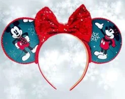 Christmas Mickey Mouse Inspired Ears, Holiday Mouse Ears, Christmas Minnie Ears, Christmas Mickey Ears, Mickeys Very Merry Ears