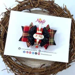 Christmas Nutcracker Hair Bow, Gold Glitter Bow, Red Tartan Bow, Christmas Hair Bows, Glitter Hair Bow, Xmas Headband, MadZFashionZ -Cheap Bags & Purses Store il fullxfull.4360922720 drye