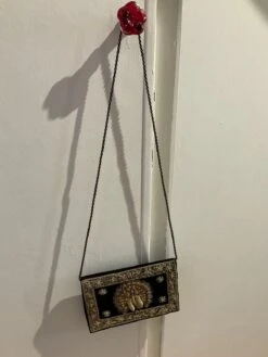 Vintage Evening Clutch/shoulder Bagblack Velvet With Peacock Wirework Design On Frontlovely Christmas Present -Cheap Bags & Purses Store il fullxfull.4365425406 hit8