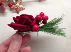 Red Rose And Red Berries Christmas Hair Accessory Christmas Bridal Hair Flower -Cheap Bags & Purses Store il fullxfull.4369224900 h9xq